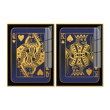 Golden Card of King and Queen Acrylic Floating Wall Painting Set of 2