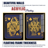 Golden Card of King and Queen Acrylic Floating Wall Painting Set of 2