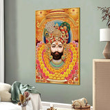 Indian Religious Khatu Shyam Ji Canvas Wall Painting Hindu Devotional Decor