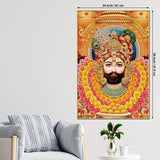 Indian Religious Khatu Shyam Ji Canvas Wall Painting Hindu Devotional Decor