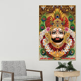 Khatu Shyam Ji Face Canvas Painting Devotional Hindu Wall Art For Living Room