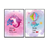 Cute Animal Dolphin With Starfish And Stingray Happy Flying Frame Set Of 3