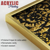 Luxurious Abstract Golden Textural Art Acrylic Floating Wall Painting Set of 2