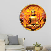 Luxury Gautam Buddha Spiritual Round Wall Painting
