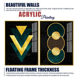 Modern Artistic Geometric Shapes Acrylic Floating Wall Painting Set of 2