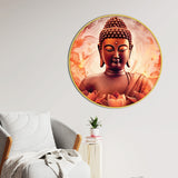 Modern Lord Gautam Buddha Round Wall Art Painting