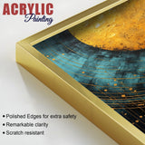 Modern Turquoise Artistic Art Acrylic Floating Wall Painting Set of 2