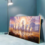 Running Horses Acrylic Wall Painting – Large Canvas Horse Wall Art for Living Room