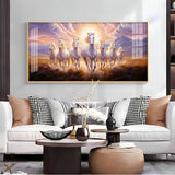 Running Horses Acrylic Wall Painting – Large Canvas Horse Wall Art for Living Room