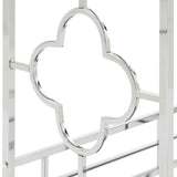 Stylish Bar Cart With Mirror Shelves And Metallic Glam Trolley