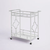 Stylish Bar Cart With Mirror Shelves And Metallic Glam Trolley