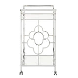 Stylish Bar Cart With Mirror Shelves And Metallic Glam Trolley
