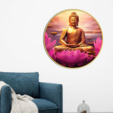 Stylish Spiritual Gautam Buddha Home Décor Round Wall Painting