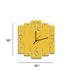 Yellow MDF Zig Zag Modern Wall Clock