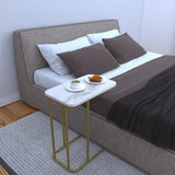 Minimalist Stylish Artistic Designer Side Table with Golden Metal Finish