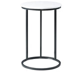 Round White Marble Designer Side Table