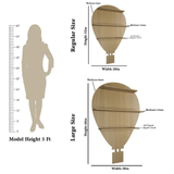 Hot Air Balloon Backlit Wood Wall Shelf / Book Shelf / Night Light, Light Oak Finish