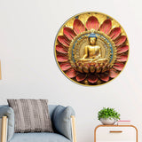 Luxury Gautam Buddha Spiritual Round Wall Painting