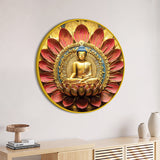Luxury Gautam Buddha Spiritual Round Wall Painting
