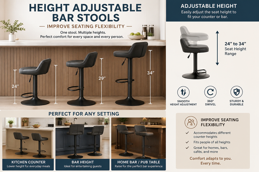 How Height Adjustable Bar Stools Improve Seating Flexibility