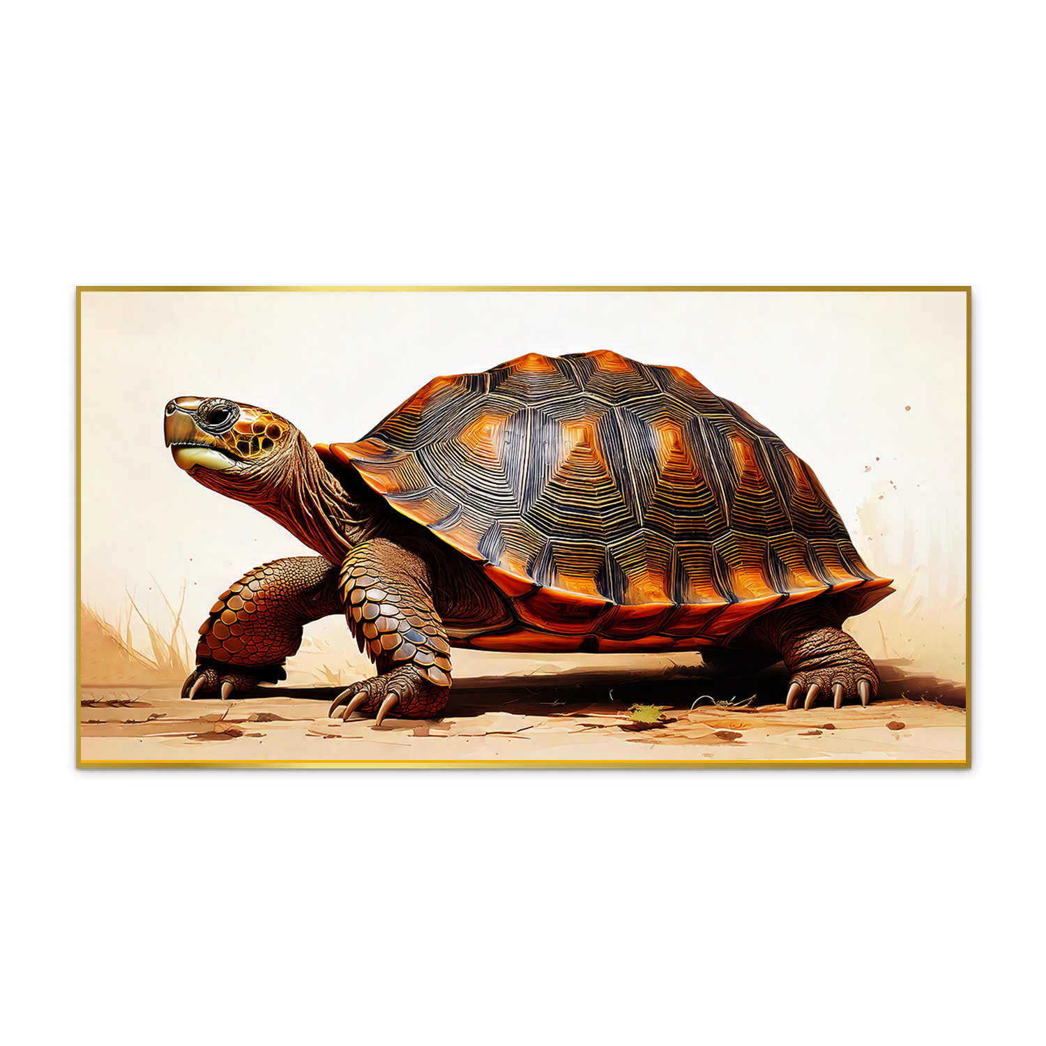 Modern Luxury Golden Shell Turtle Painting