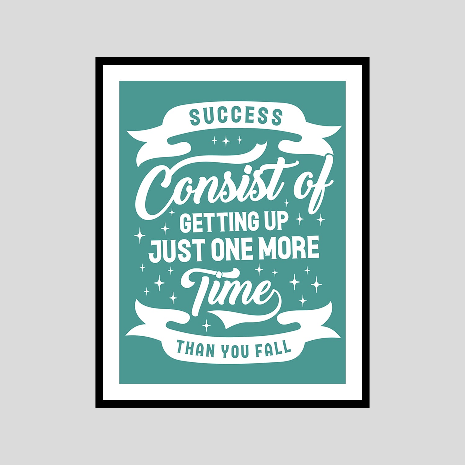Success Consist Of Getting Up Just One More Time Than You Fall Motivational Posters Wall Frames for Students, Business, Employees, Startup
