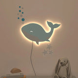 Baby Dolphin Backlit Wooden Wall Décor