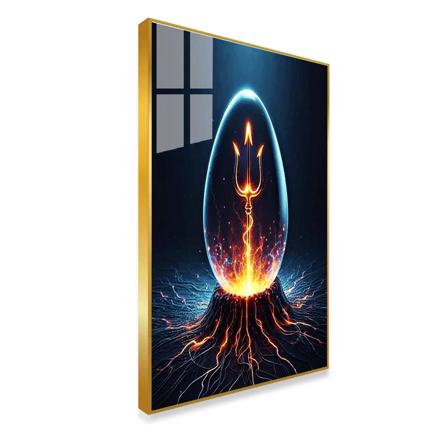 Shivling and Trishul Shiva Acrylic Painting – Divine Home Décor