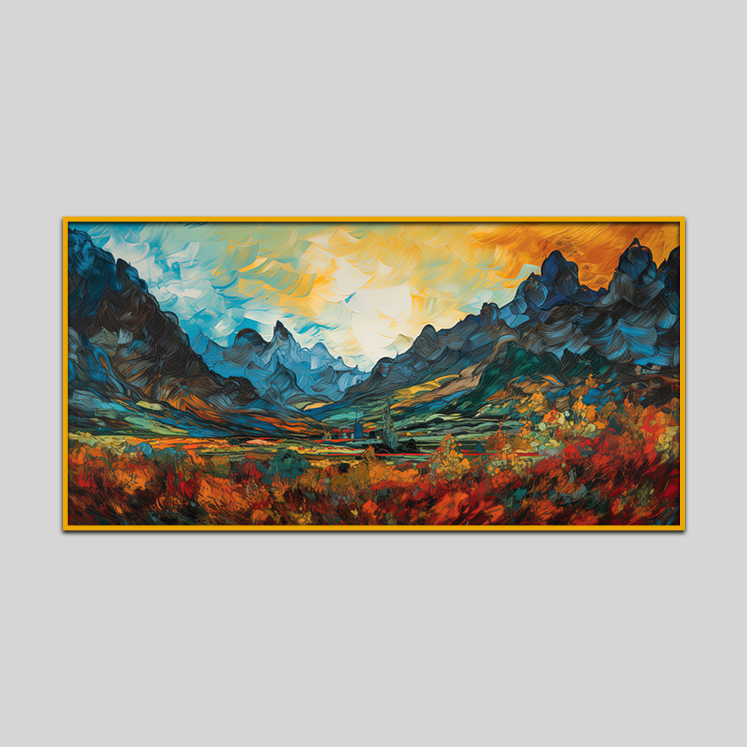 Mountains Sunset with Word Dolomites Canvas Wall Paintings