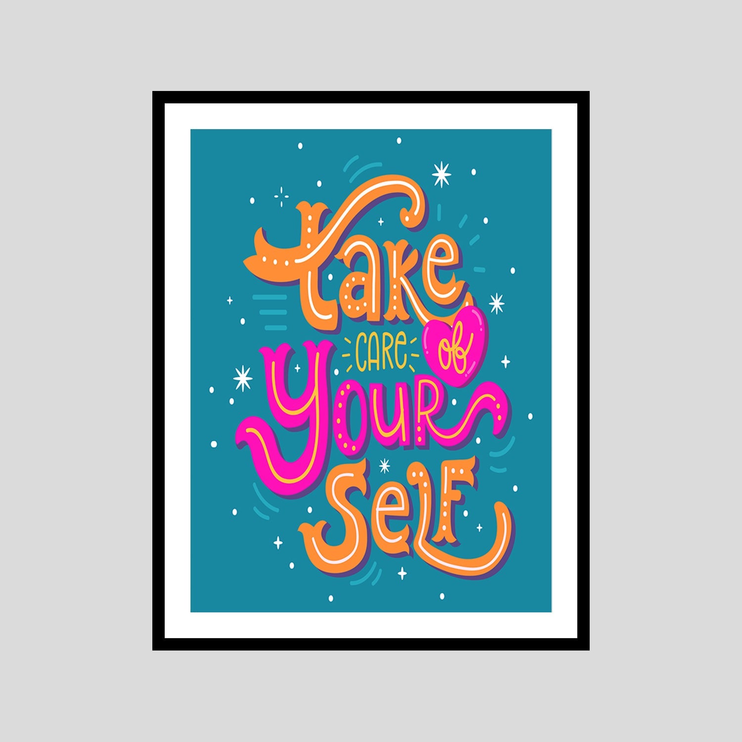 Cake Care Of Your Self Motivational Posters Wall Frames for Students, Business, Employees, Startup