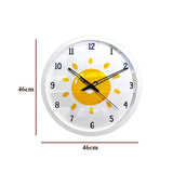 Sunny Day Kids Wall Clock in White Yellow Color