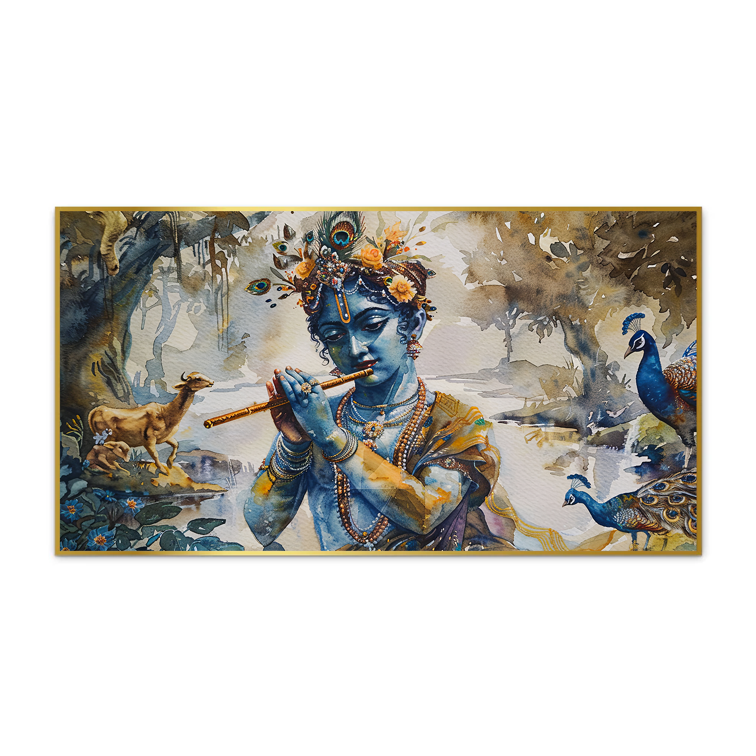 Radha Krishna Hindu God Beautiful Wall Paintings
