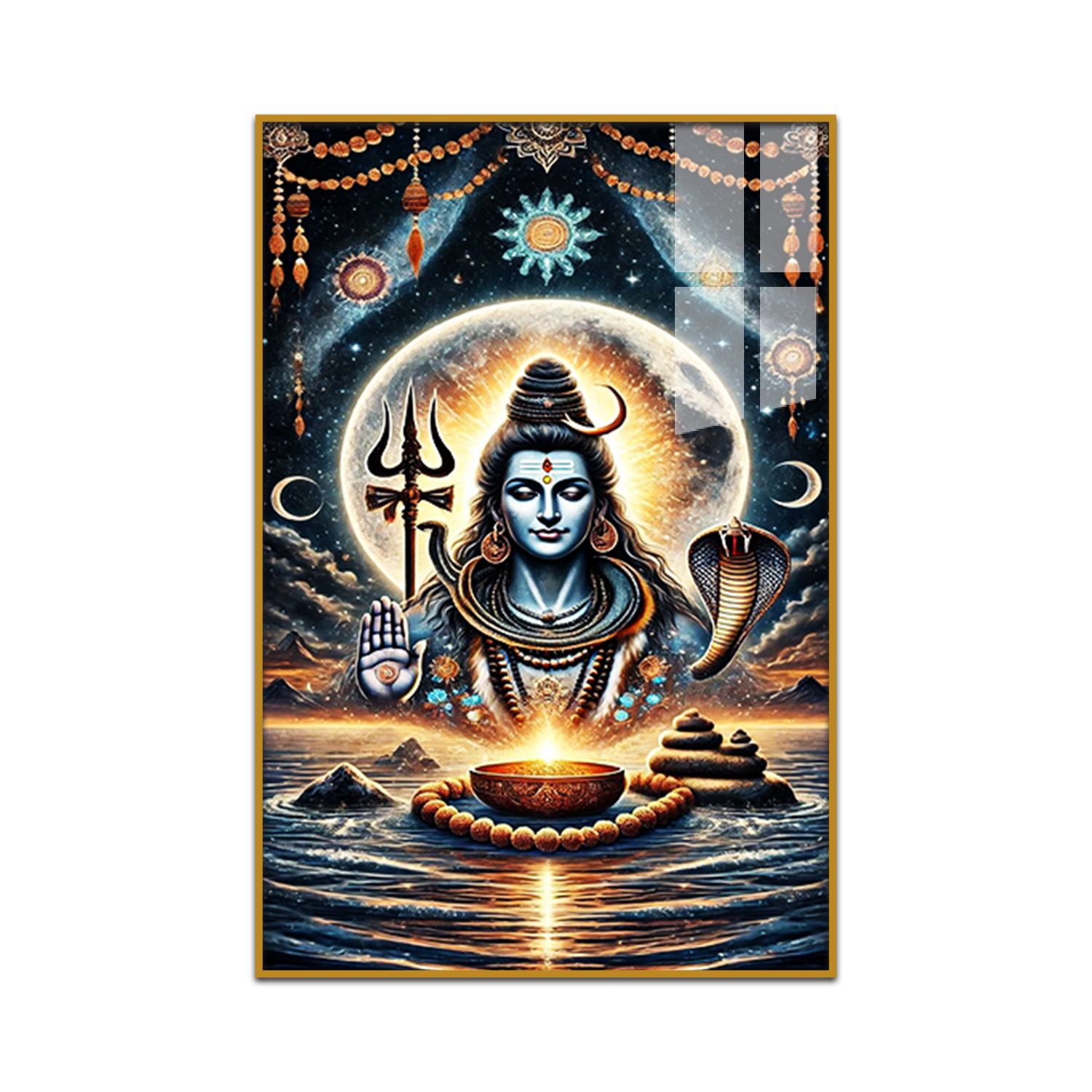 Lord Shiva Meditation Acrylic Wall Art – Serene Bedroom Décor
