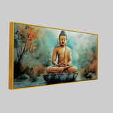 Tranquil Gautam Buddha Landscape Canvas Wall Paintings Online