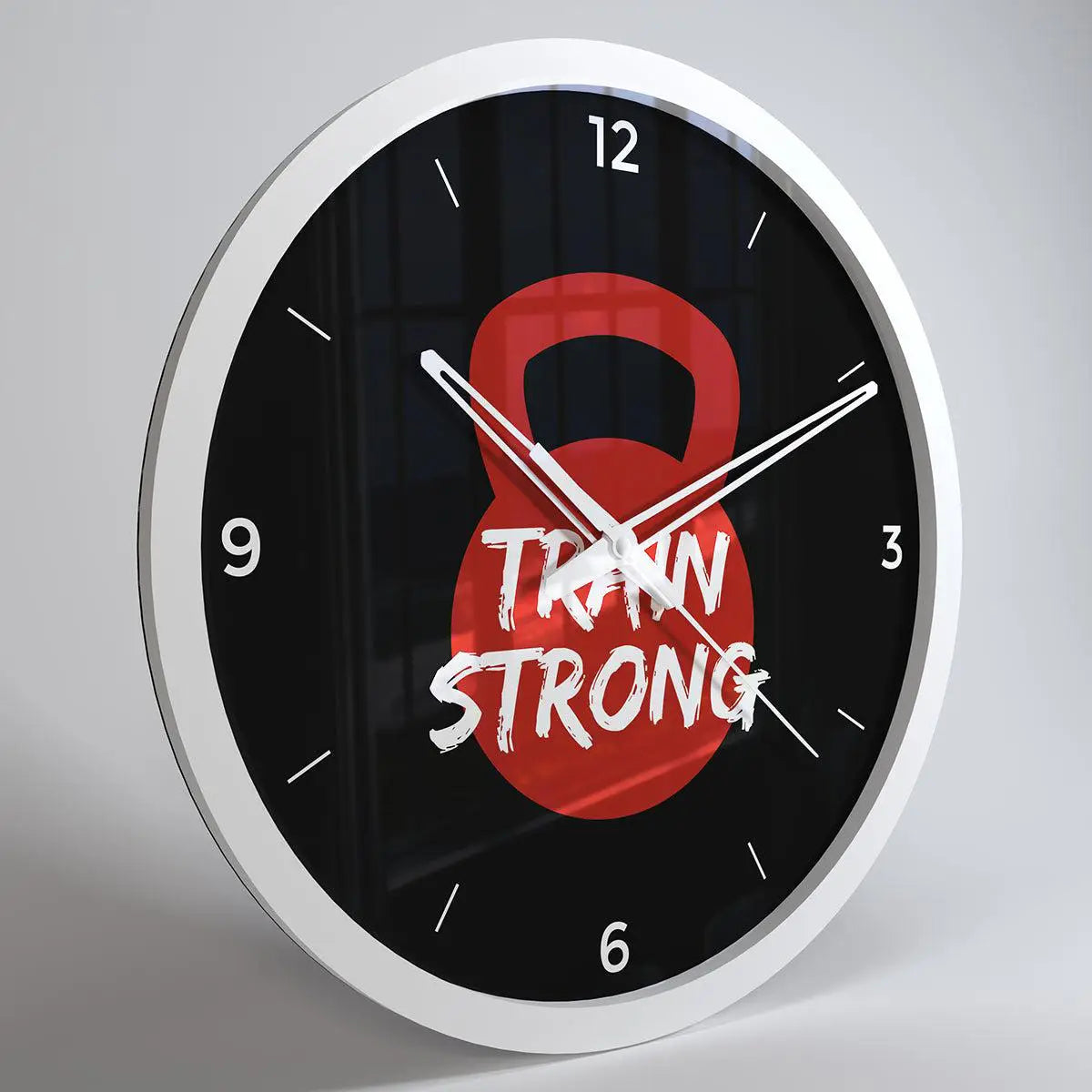 Train Strong Quirky & Motivational Gym Wall Clock- Black Frame