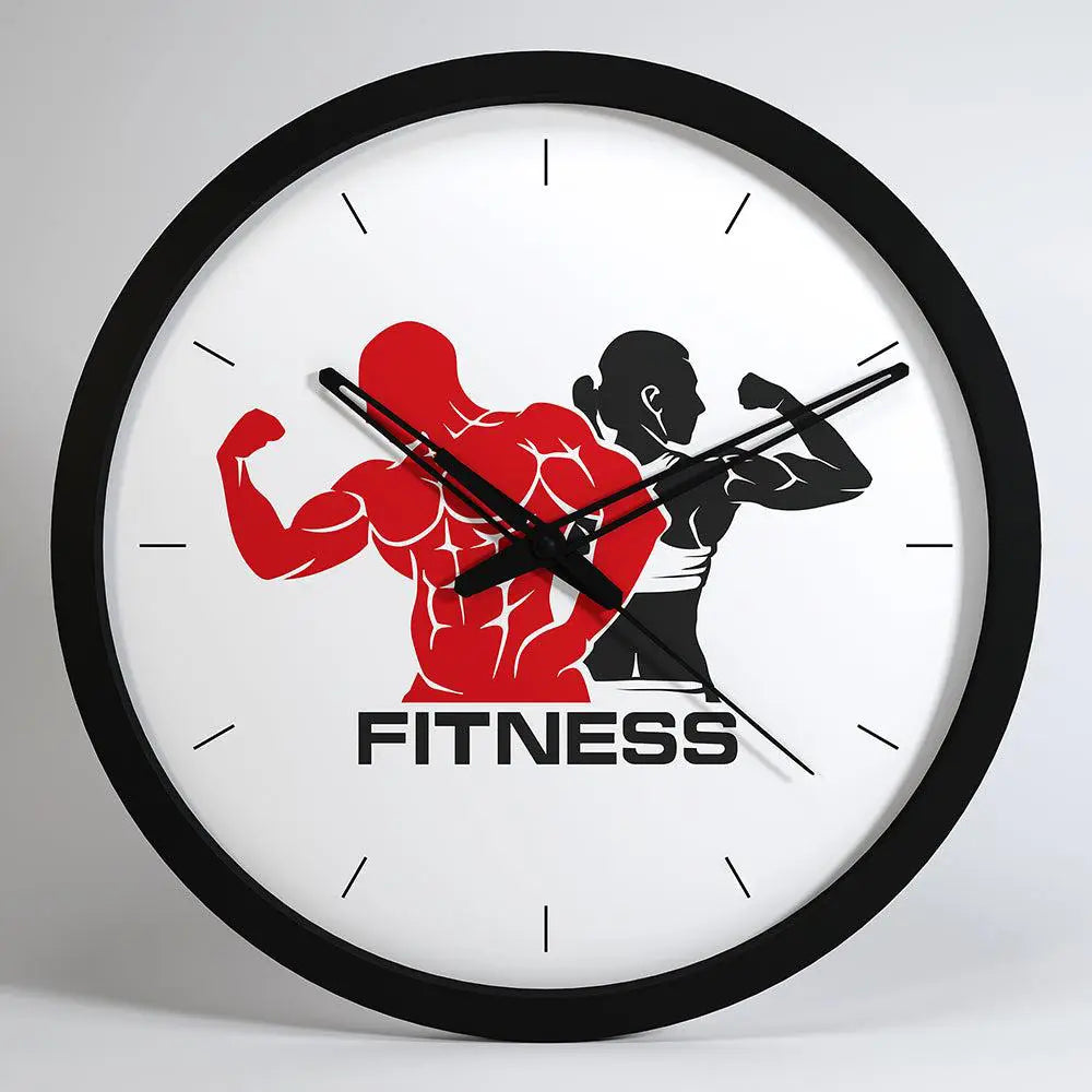 Fitness Freak Wall Clock for Gym Wall Decor- Black Frame