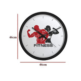 Fitness Freak Wall Clock for Gym Wall Decor- Black Frame