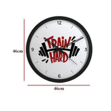 Train Hard Designer Wall Clock for Gym – Black Frame