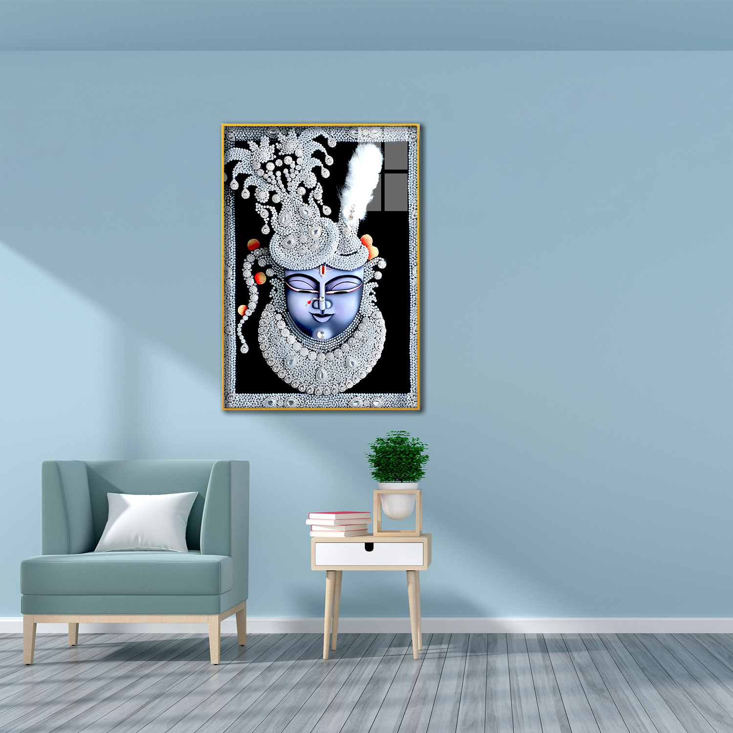 Beautiful Shreenath Ji Maharaj Acrylic Wall Paintings