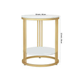 Premium Iron Stand Two Layer Marble Side Table