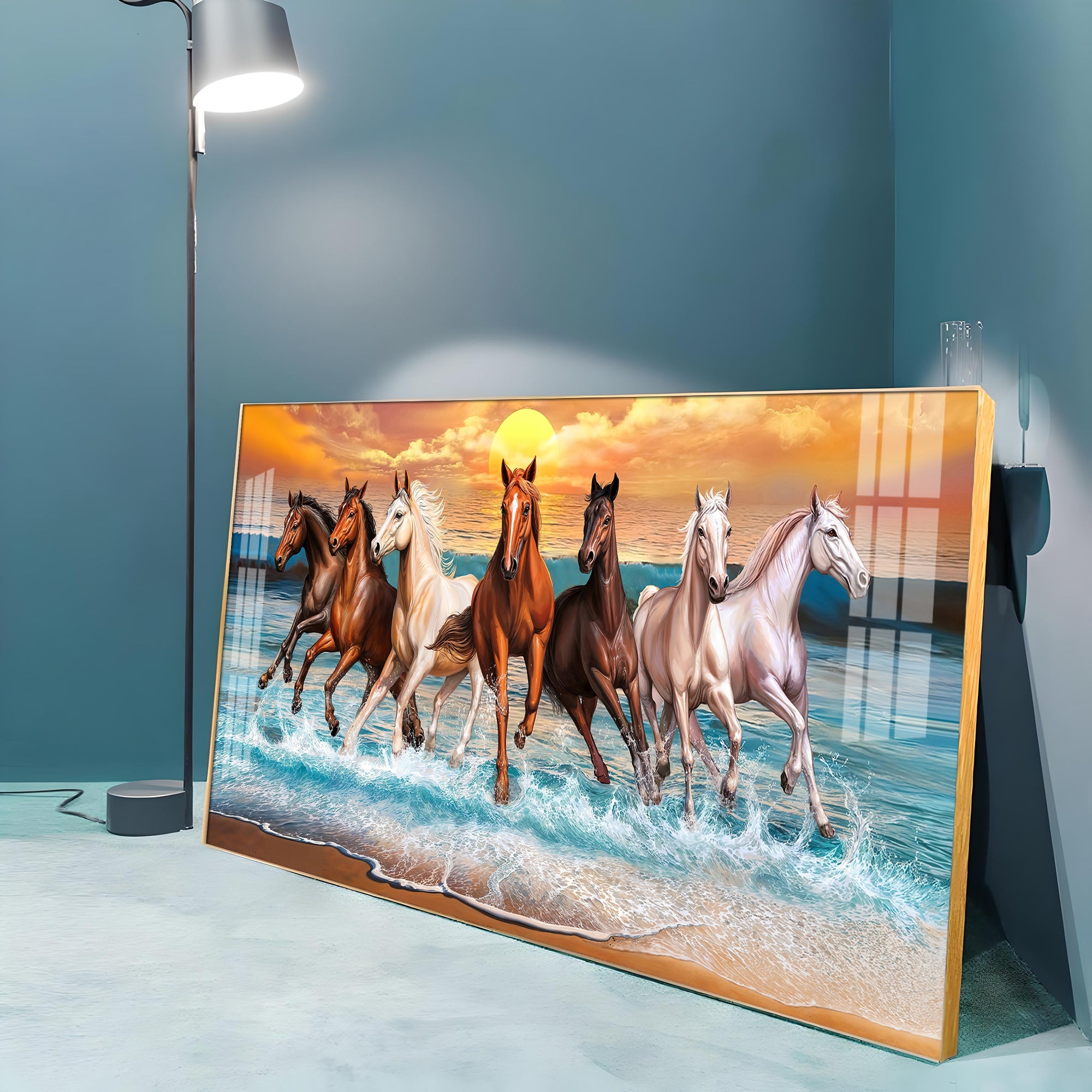 Horse Acrylic Wall Painting for Bedroom – Calm & Elegant Horse Canvas Art