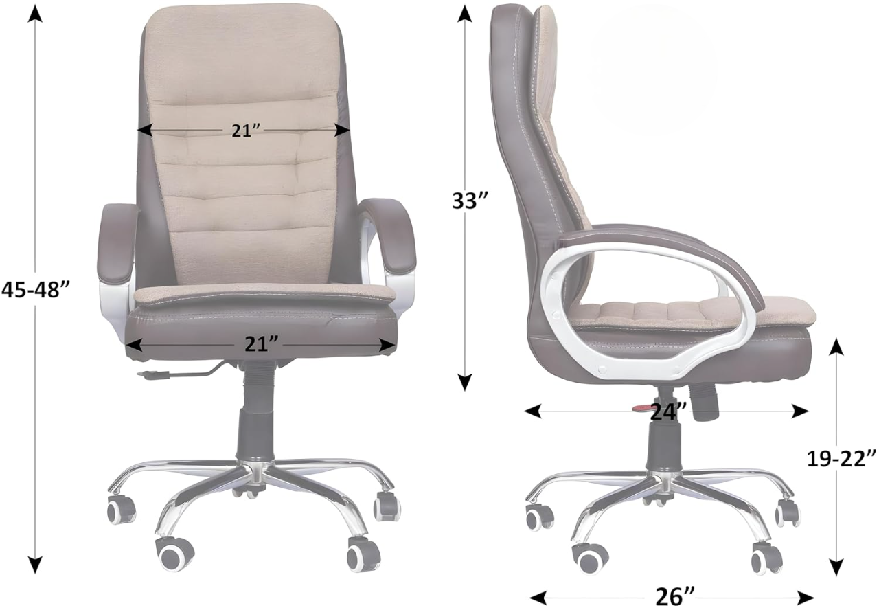 Brown & Cream Leatherette Revolving Office Chair | 360° Swivel & Tilting Locking Mechanism | Chrome Stand