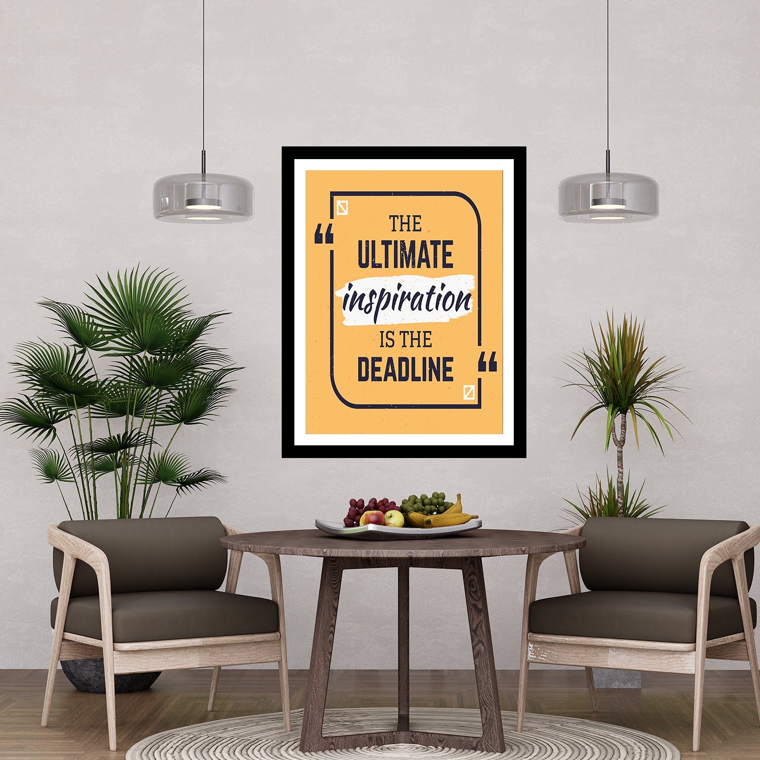 The Ultimate Inspiration Is The Deadline Motivational Posters Wall Frames for Students, Business, Employees, Startup
