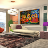 Beautiful Radha Krishna Rash Leela Canvas Wall Paintings