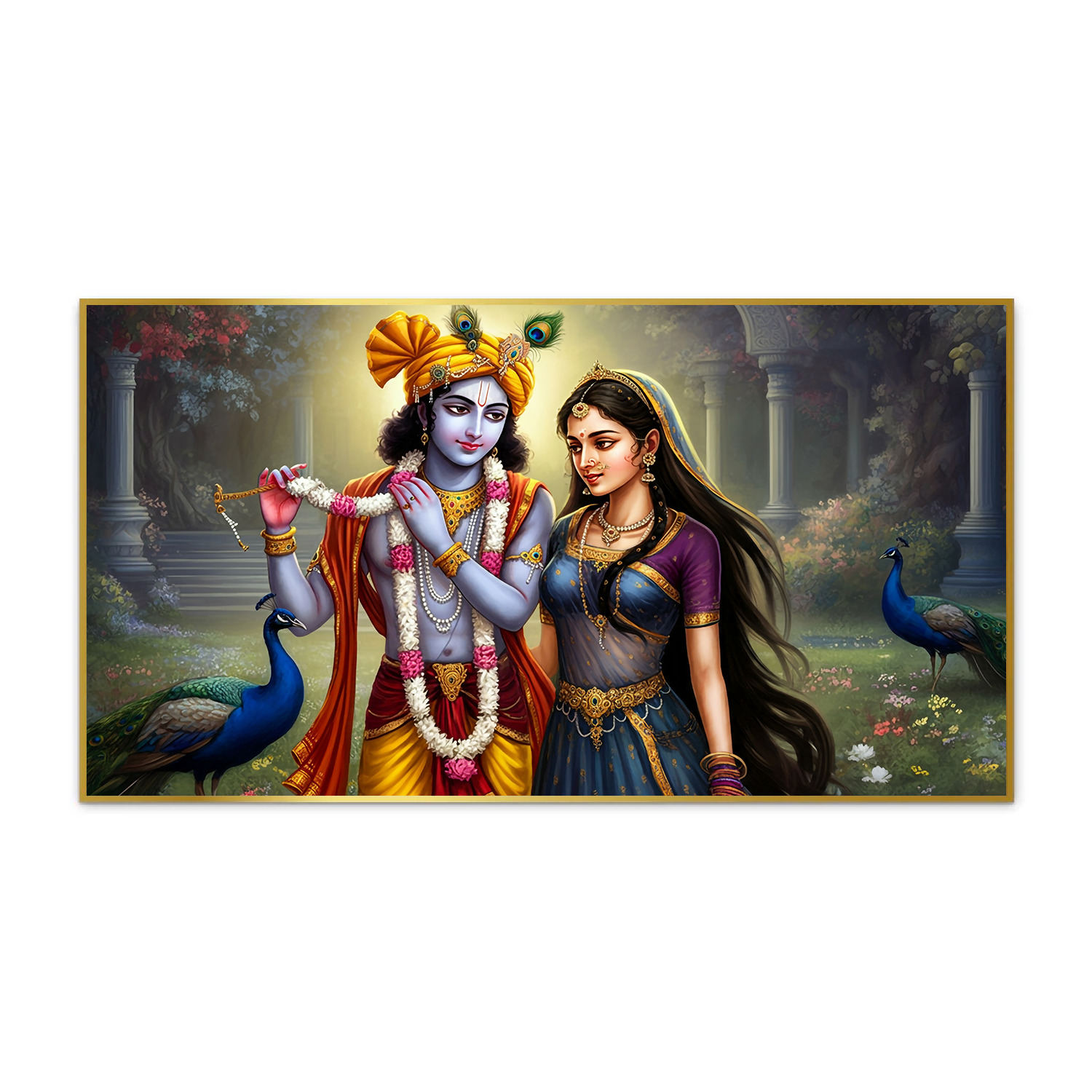 Divine Love of Radha Krishna Wall Paintings for Home Decors