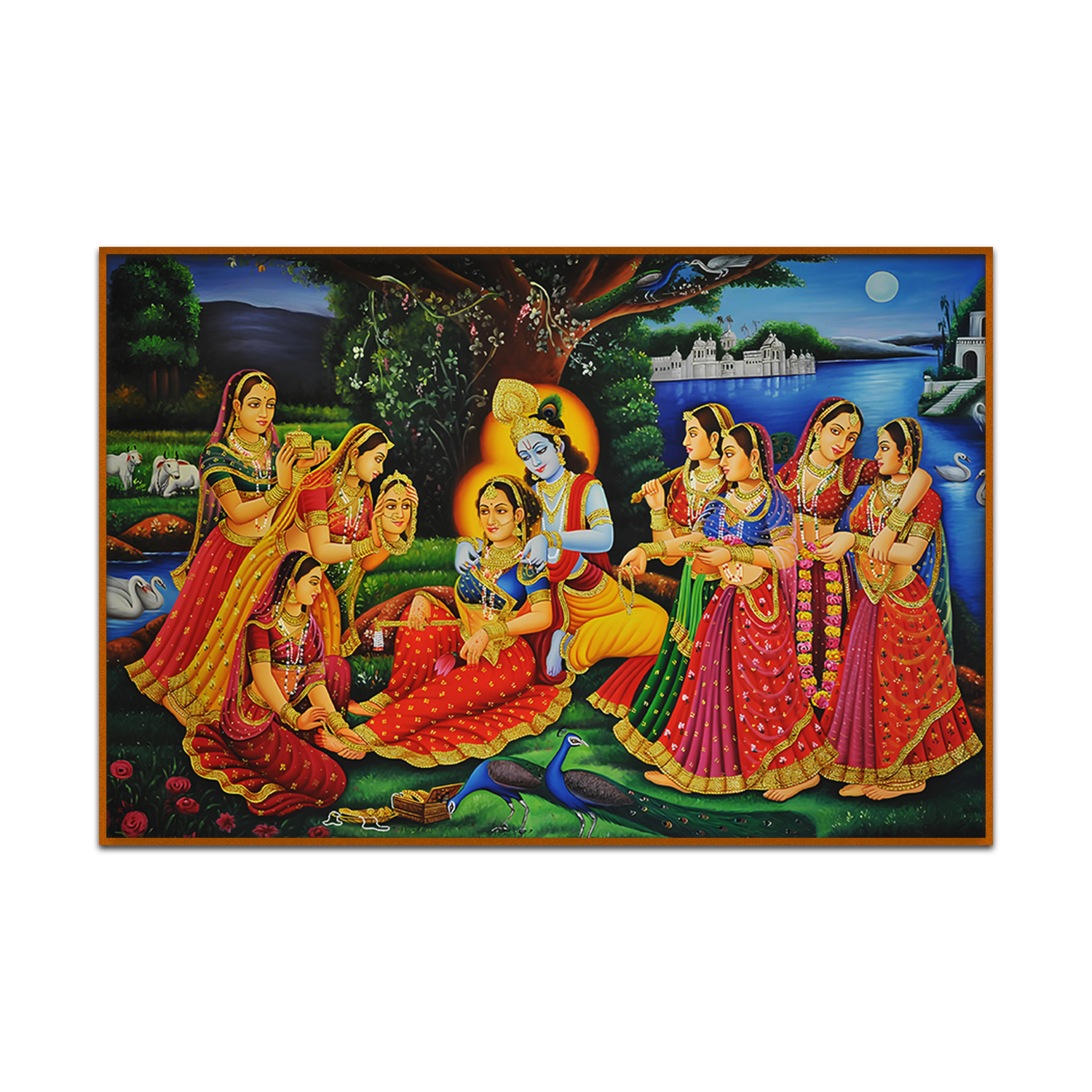 Beautiful Radha Krishna Rash Leela Canvas Wall Paintings