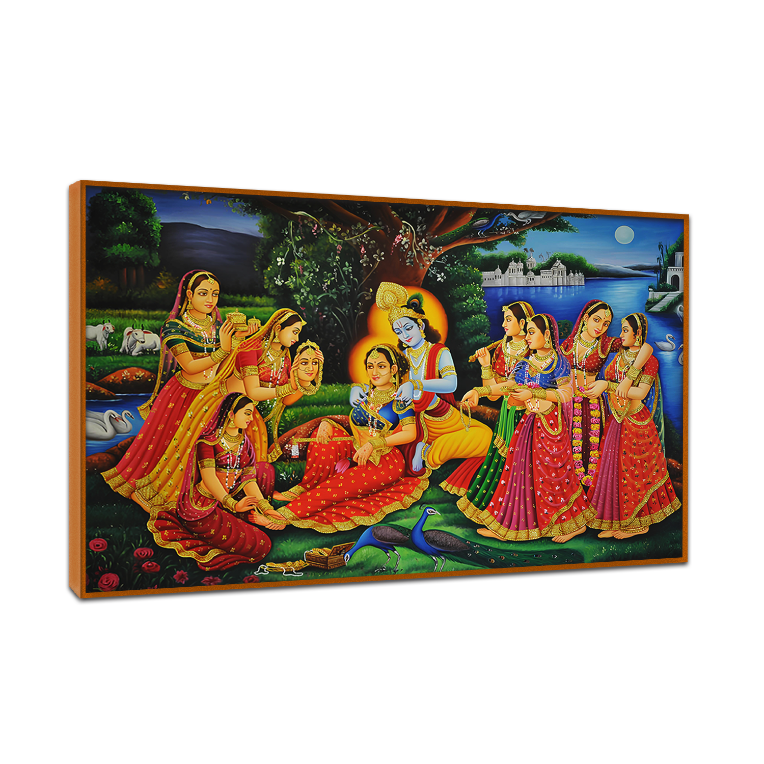 Beautiful Radha Krishna Rash Leela Canvas Wall Paintings