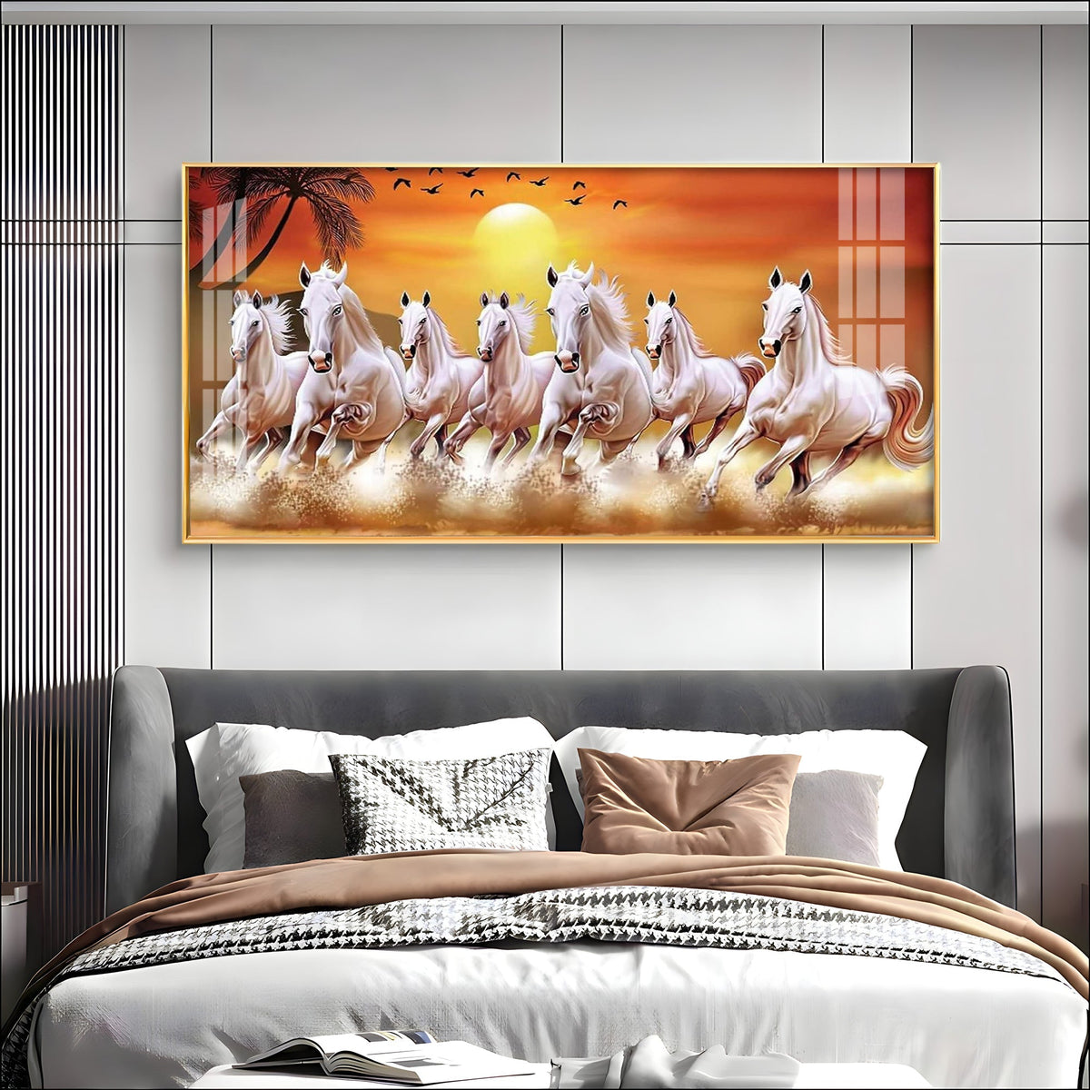 Elegant Horse Acrylic Wall Painting – Luxury Home Wall Décor