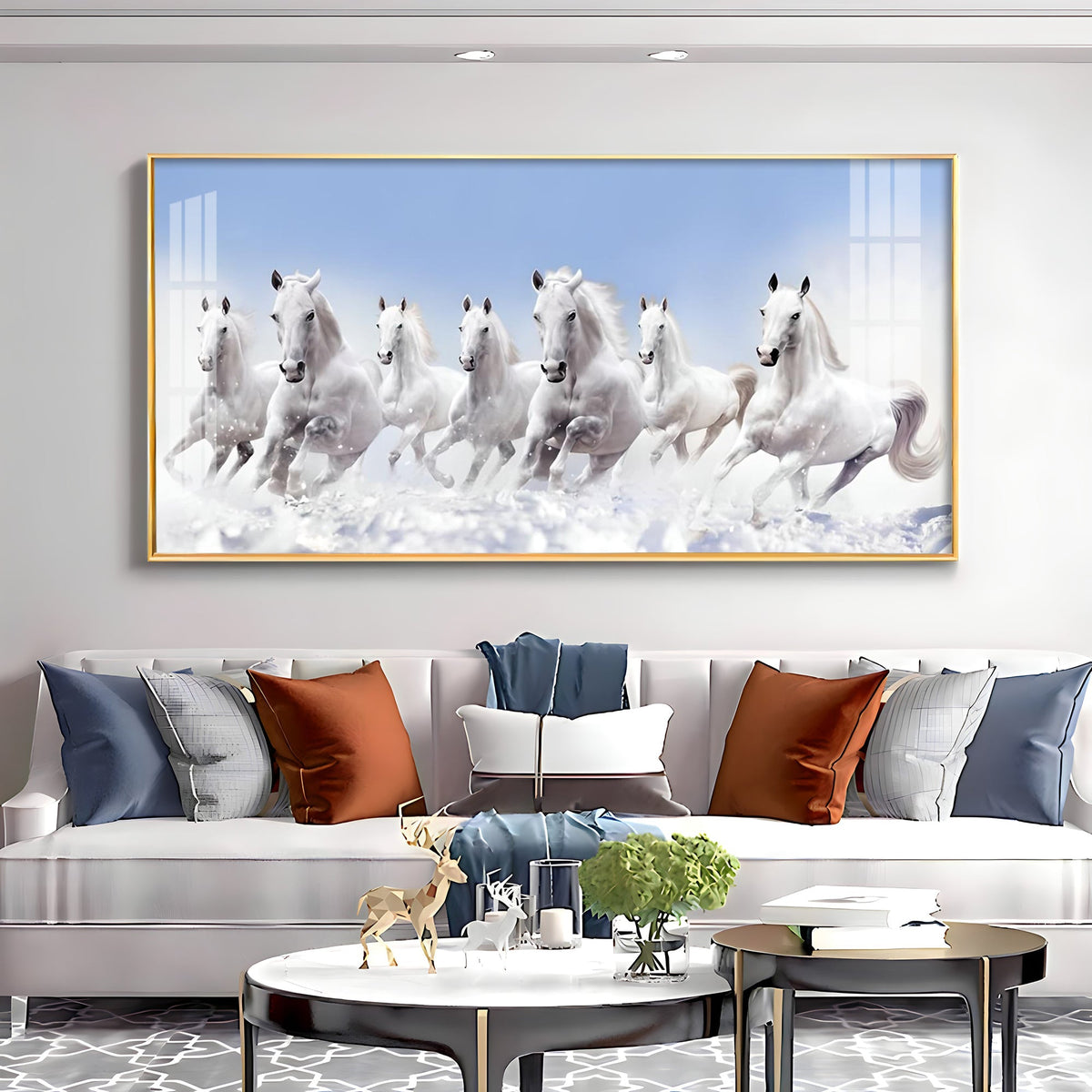 Horse Painting Wall Art – Elegant Horses Acrylic Wall Painting for Home