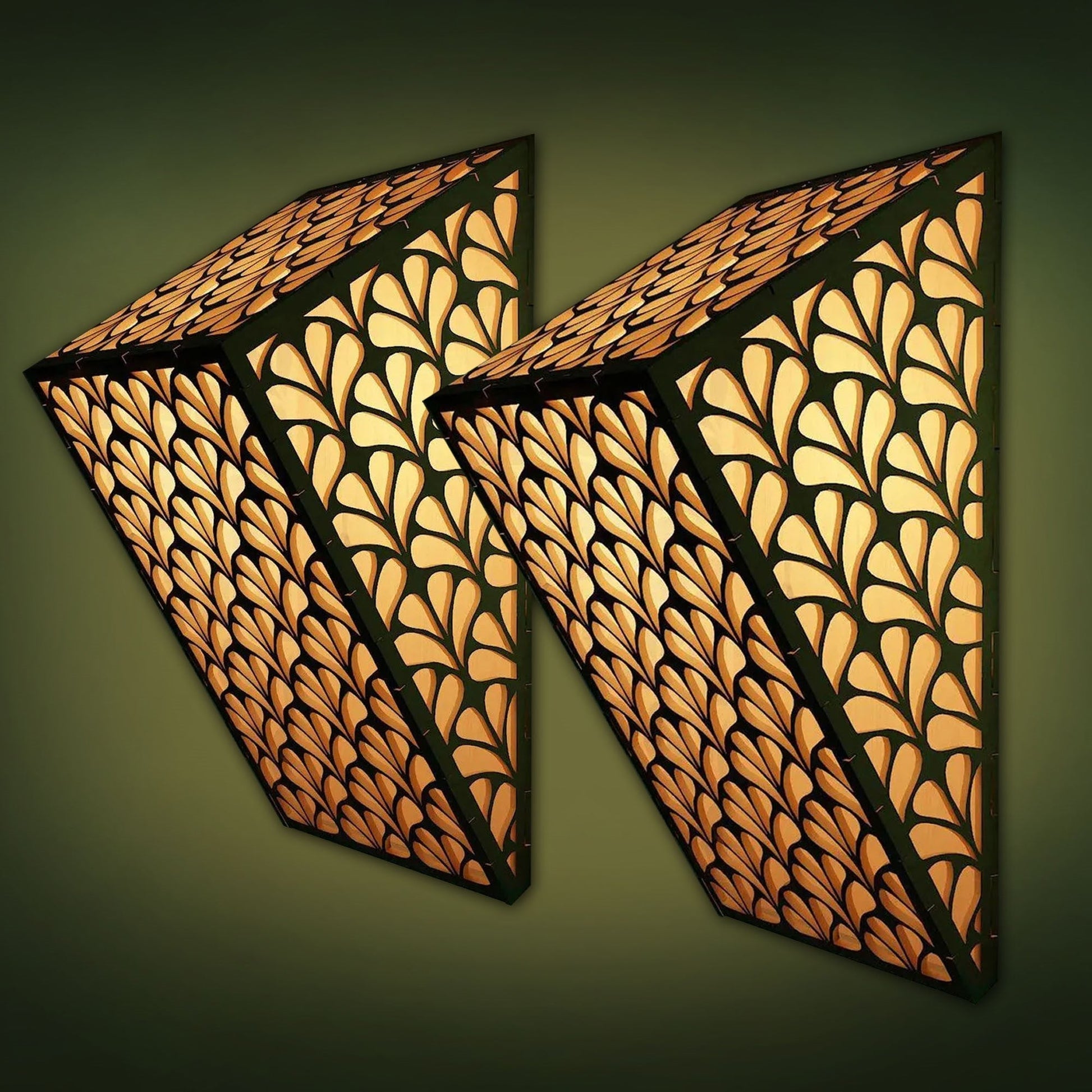 Premium Wooden Wall Lamp Pendant Light Modern Lamp Set Of 2 Pc